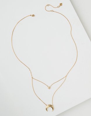 American Eagle Wanderlust & Co. Crescent & Star Gold Layering Necklace — фото 2