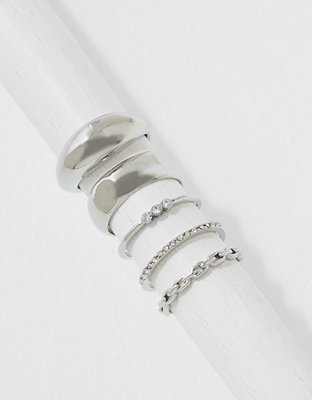 AEO Silver Ring 5-Pack