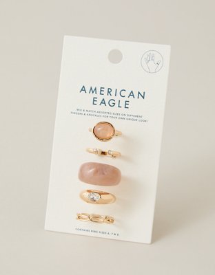 Женские кольца American Eagle AEO 5-Pack, цвет: Золотой — фото 2