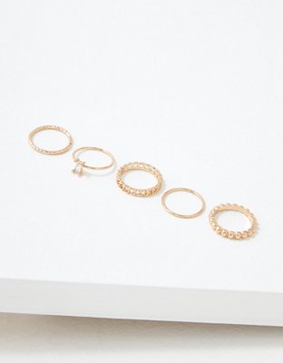AEO Gold Rings 5-Pack