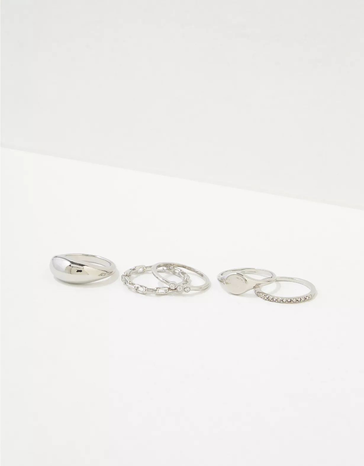 AEO Silver Rings 5-Pack