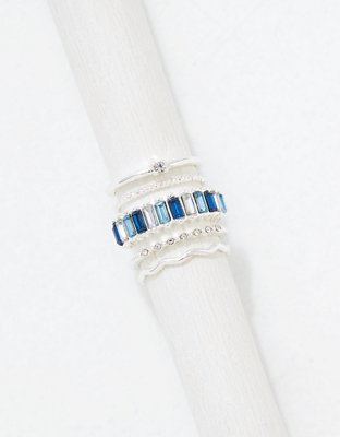 Женские аксессуары American Eagle AEO Wintery Baguette Rings 5-Pack — фото 2