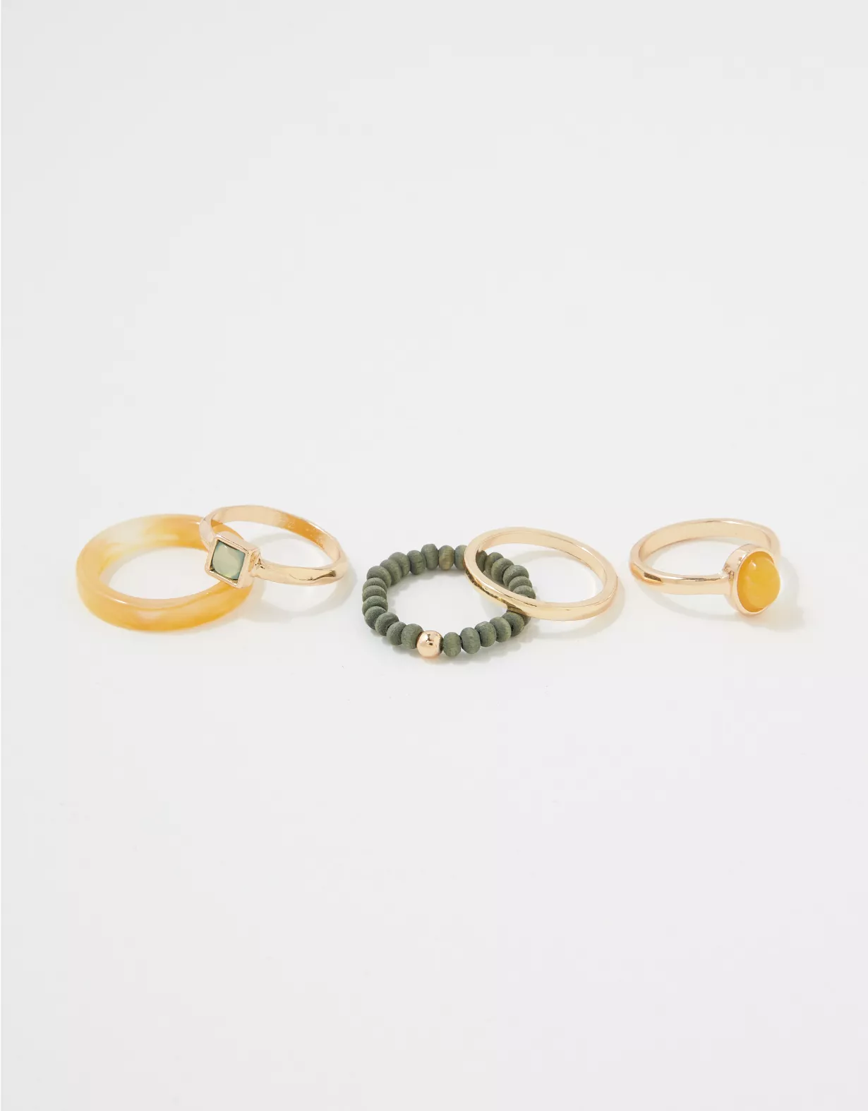 AEO Wood + Stone Ring 5-Pack