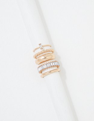 Женские аксессуары American Eagle AEO Baguette Ring 5-Pack — фото 2