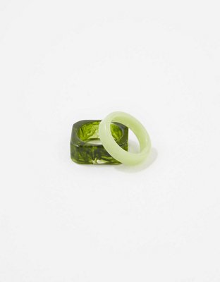 AEO Green Resin Ring 2-Pack