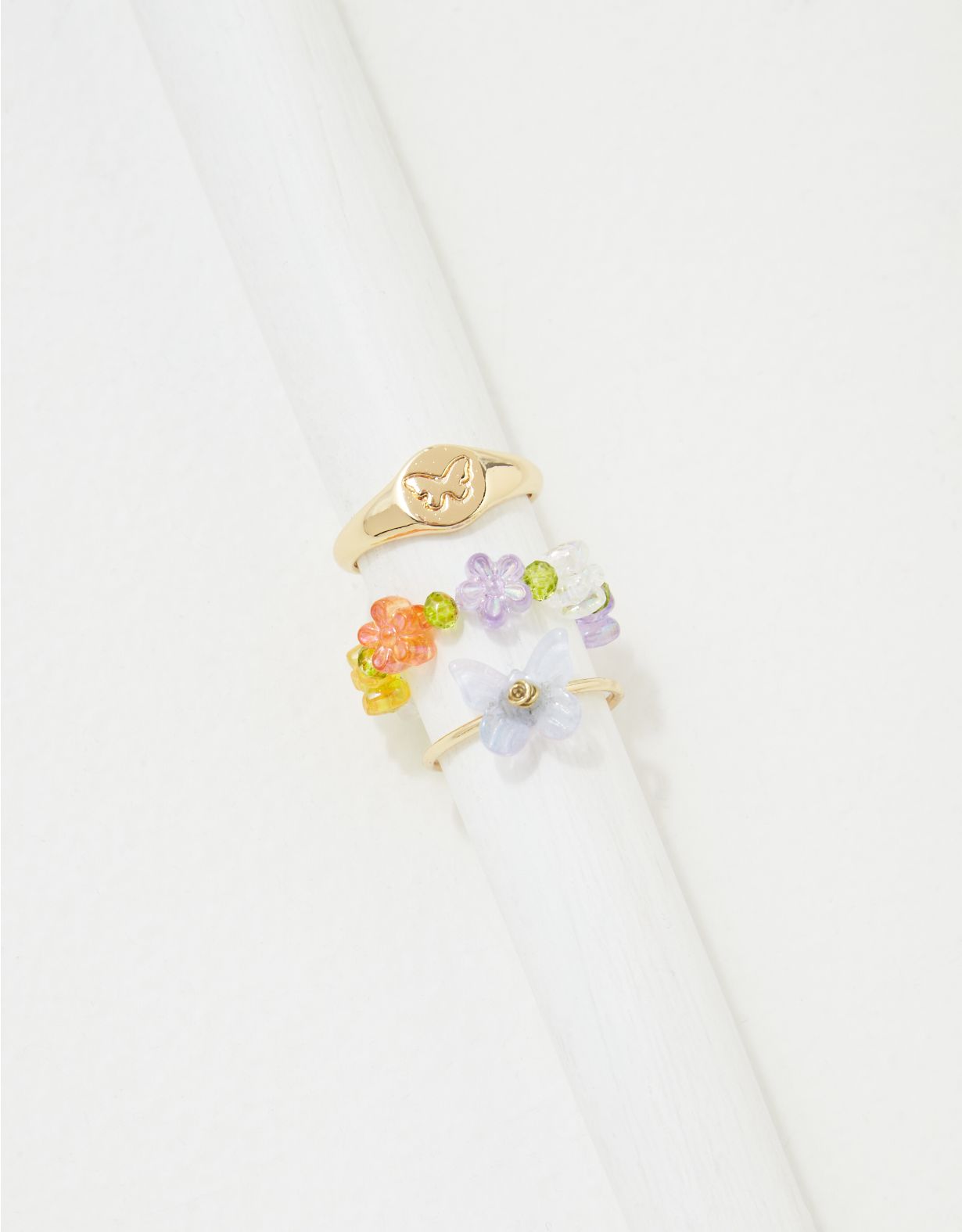 AEO Floral Butterfly Ring 3-Pack