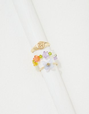 AEO Floral Butterfly Ring 3-Pack
