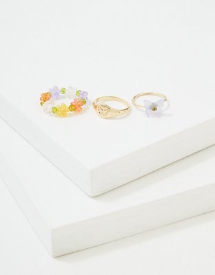 AEO Floral Butterfly Ring 3-Pack