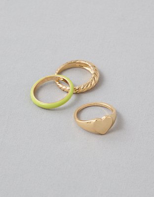 American Eagle AEO Heart Ring 3-Pack — фото 2
