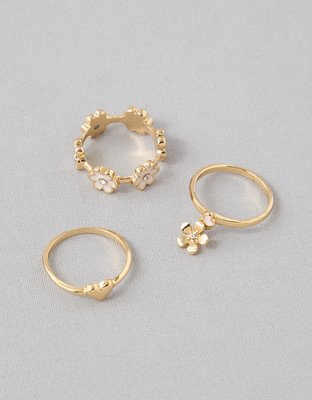 AEO Dangle Daisy Ring 3-Pack