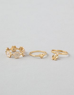 AEO Dangle Daisy Ring 3-Pack