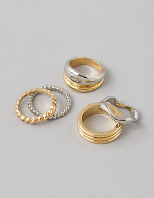 AEO Mixed Metal Rings 5-Pack