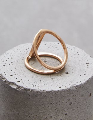 American Eagle AEO Gold Statement Ring — фото 2