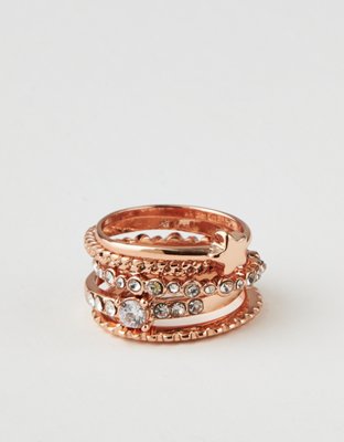 American Eagle AEO Rose Gold Ring 5-Pack — фото 2
