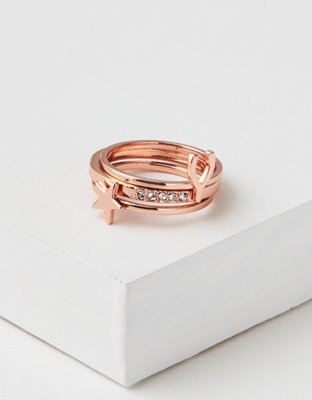 American Eagle AEO Rose Gold Stacking Rings 3-Pack — фото 2