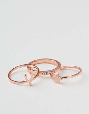 AEO Rose Gold Stacking Rings 3-Pack