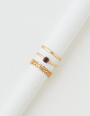 AEO Fluorite Gold Rings 3-Pack