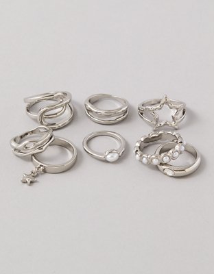 AE Silver Rings 8-Pack