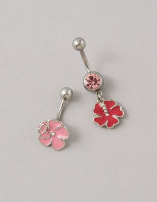 AE Hibiscus Flower Belly Rings 2-Pack from American Eagle - $17.95