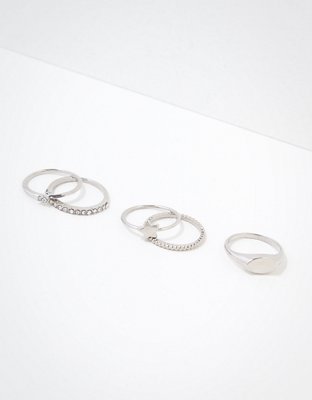 American Eagle AEO Silver Star Rings 5-Pack — фото 2