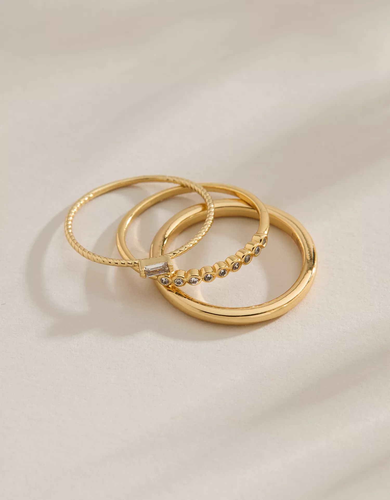 AE Keepers Collection 14K Gold Plated Ring 3-Pack - thumbnail 2
