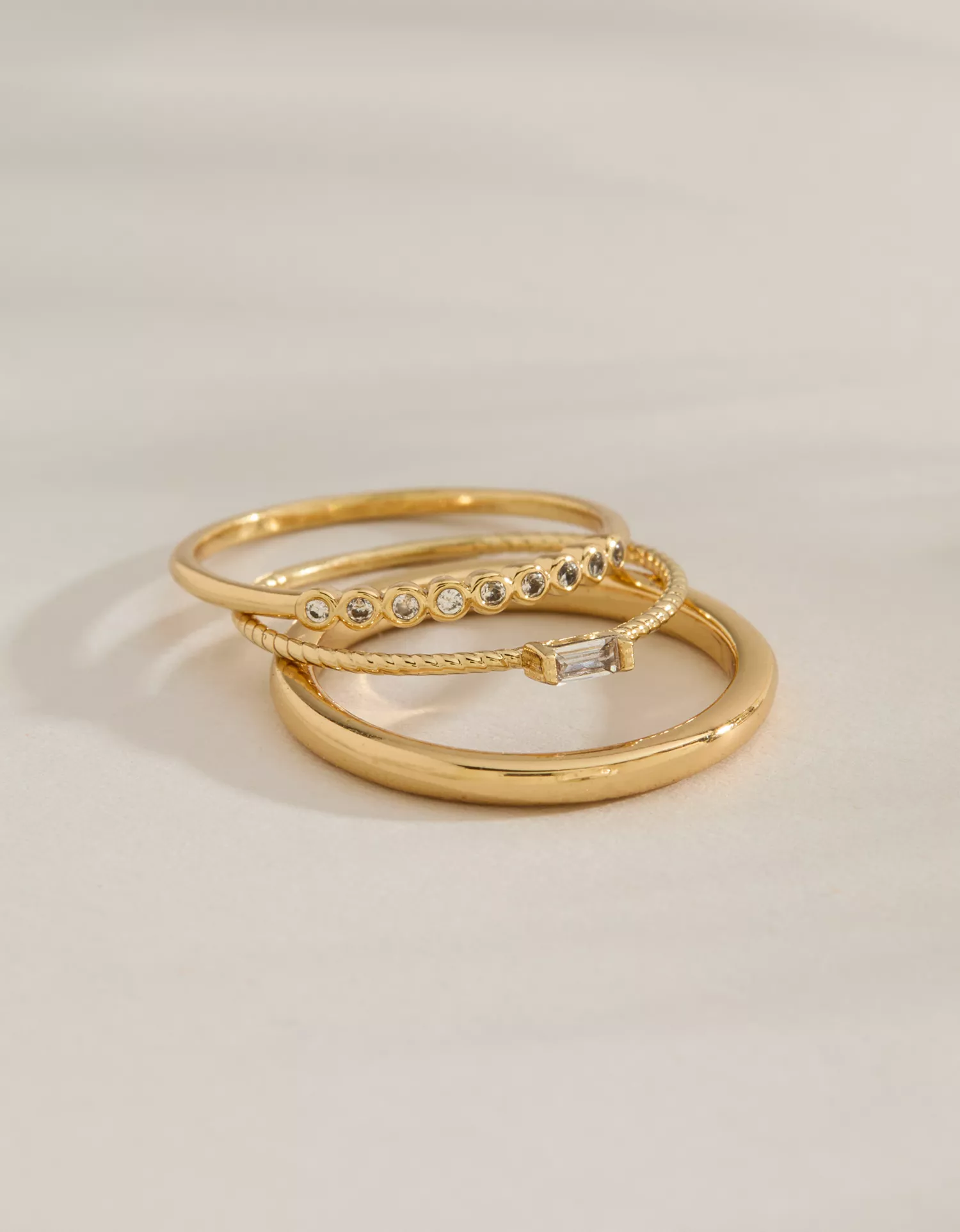 AE Keepers Collection 14K Gold Plated Ring 3-Pack