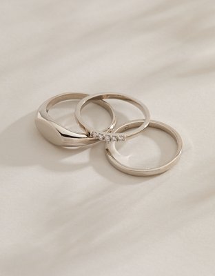 AE Keepers Collection Platinum Plated Ring 3-Pack