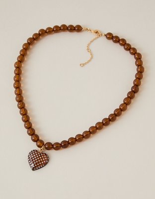 AEO Polka Dot Heart Necklace
