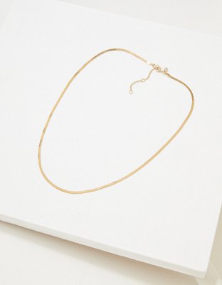 SNAKE CHAIN NECKLACE THIN GOLD 50 CM – DARK department