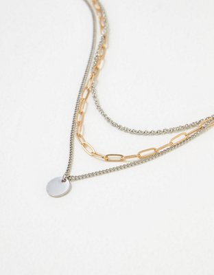 American Eagle AEO Silver Disc Necklace 3-Pack — фото 2
