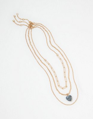 American Eagle AEO Blue Heart Necklace 3-Pack — фото 2