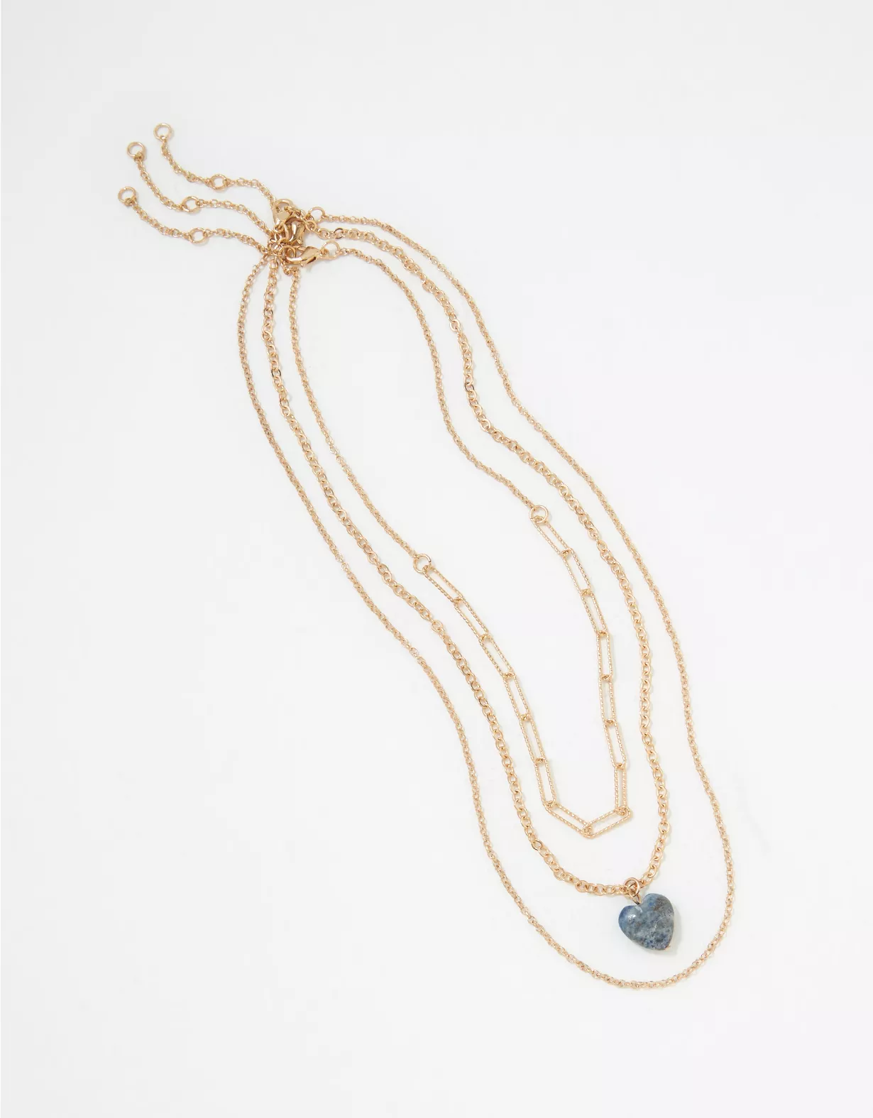 AEO Blue Heart Necklace 3-Pack