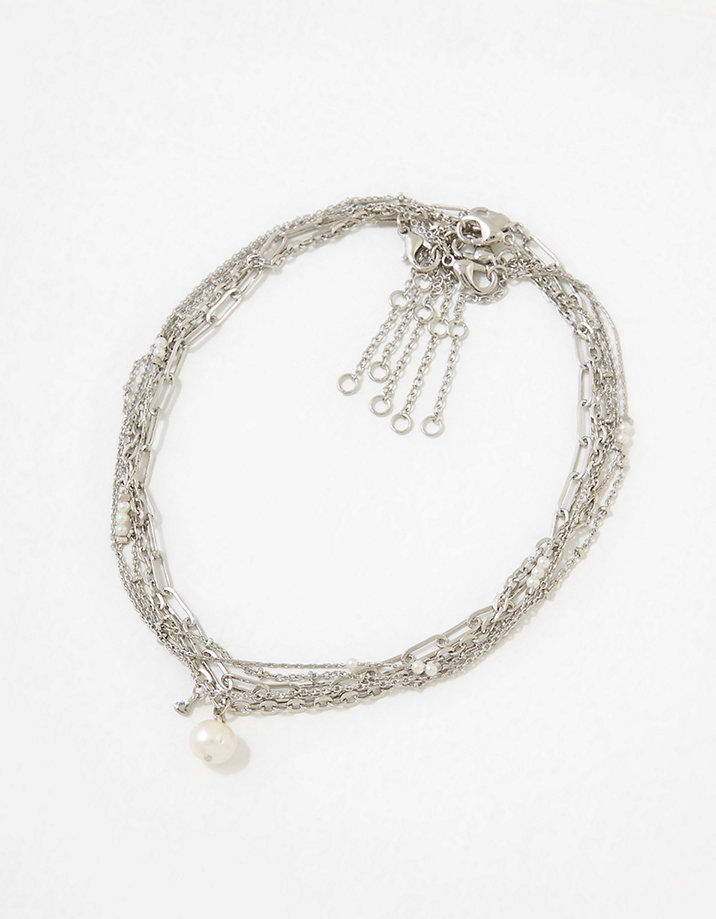 AEO Dainty Silver Chokers 5-Pack