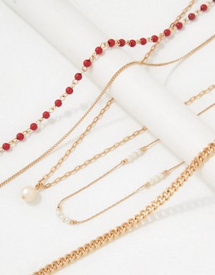 American Eagle AEO Bead & Pearl Choker 5-Pack — фото 2