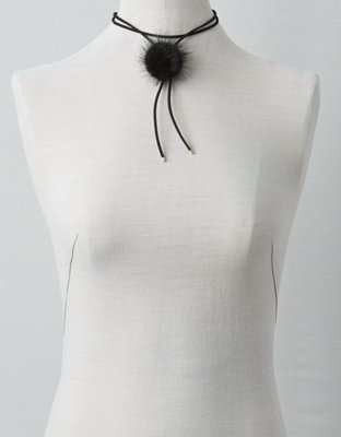 American Eagle AEO Faux Fur Pom Layered Necklace — фото 3