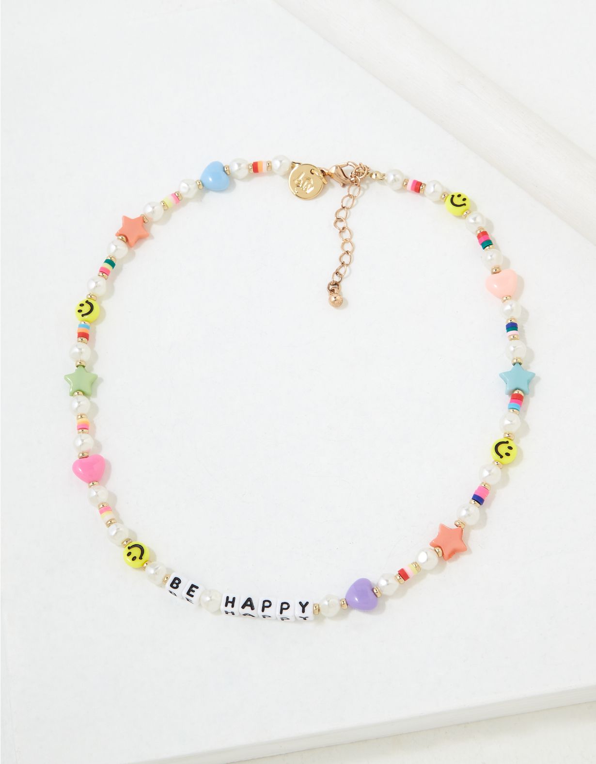 Little Words Project Be Happy Beaded Choker Necklace