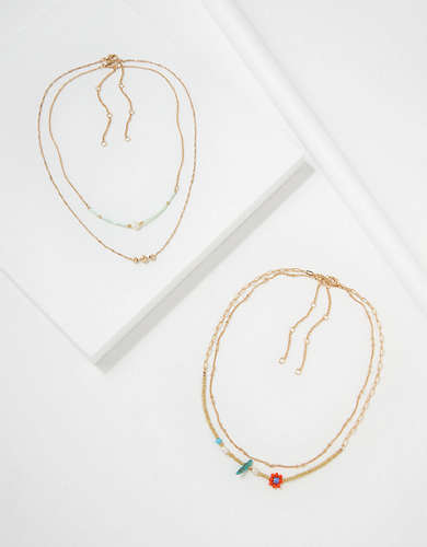 AEO Beaded Necklace 4-Pack