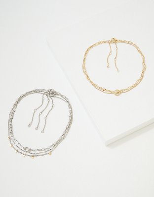 AEO Mixed Metal Choker 5-Pack