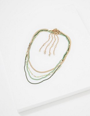 AEO Pops of Green Necklace 4-Pack