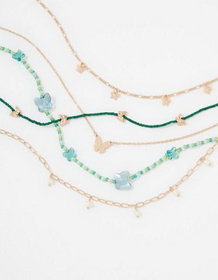 American Eagle AEO Beaded Butterfly Necklace 4-Pack — фото 2
