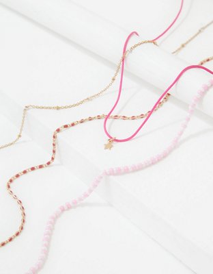 AEO Think Pink Necklace 4-Pack