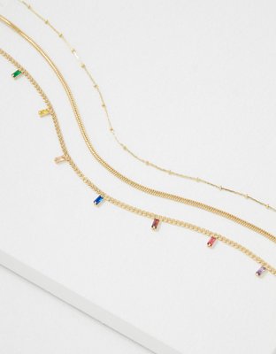 American Eagle AEO Gold Layered Necklace 3-Pack — фото 2
