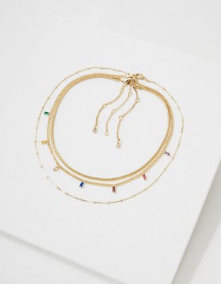 AEO Gold Layered Necklace 3-Pack
