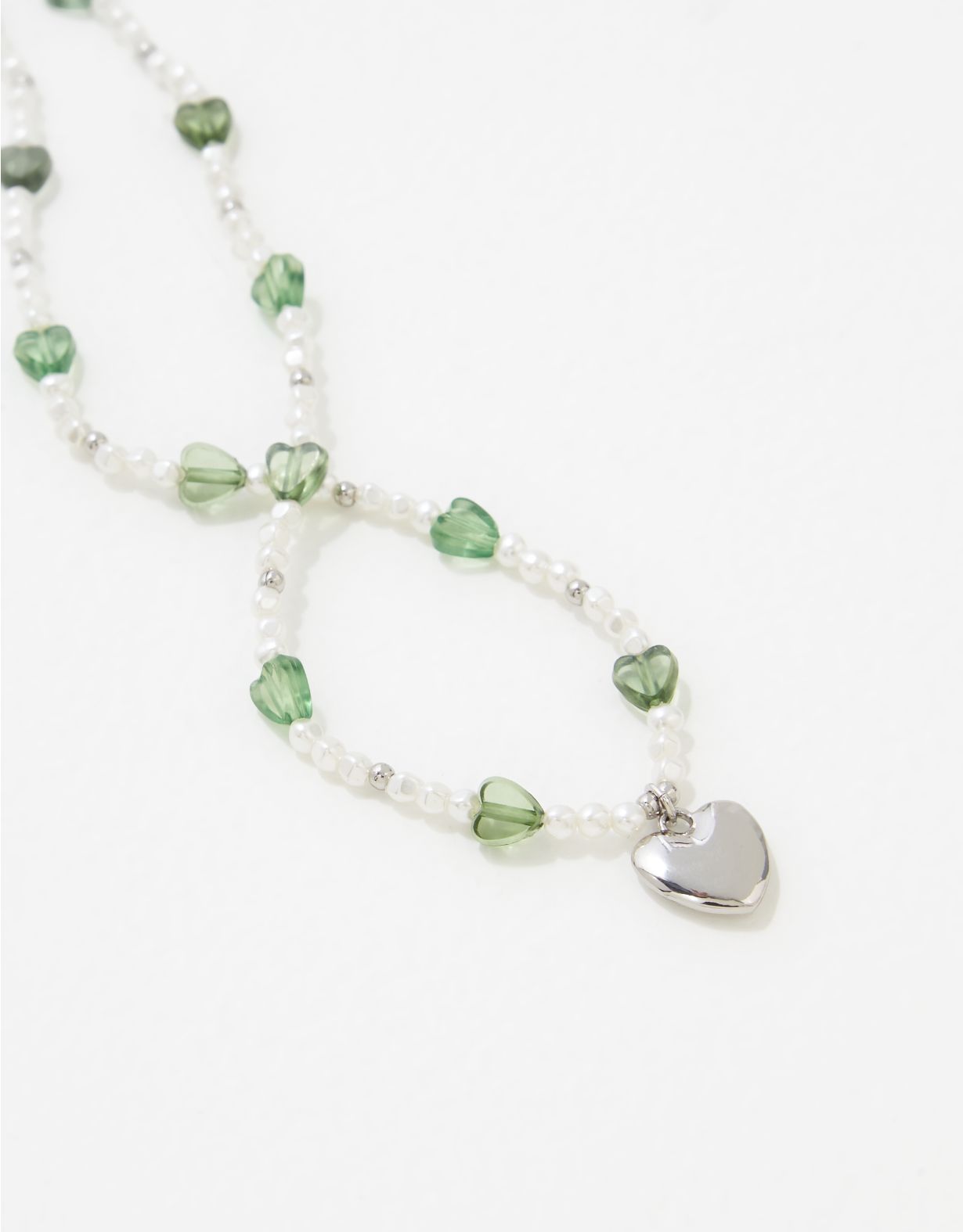 AEO Heart Beaded Necklace