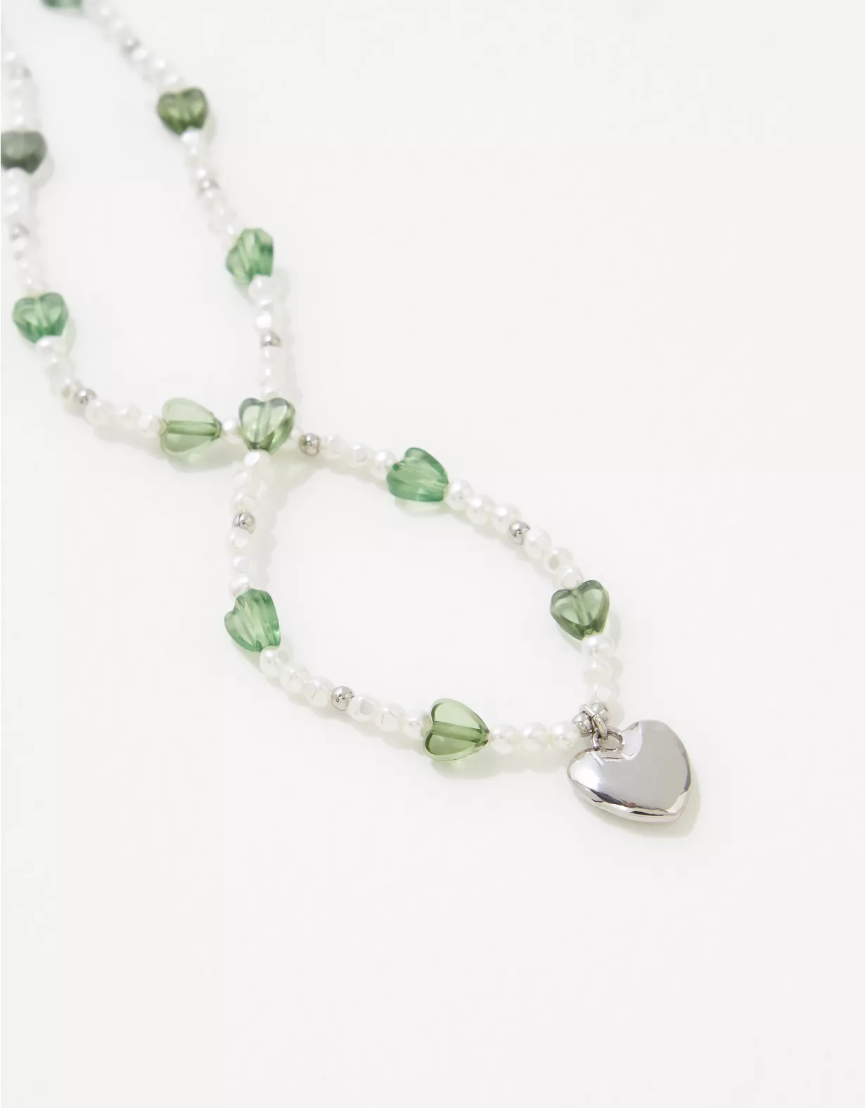 AEO Heart Beaded Necklace