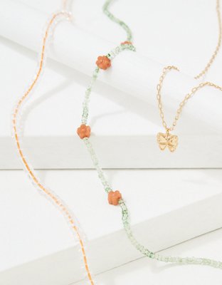 AEO Daisy + Butterfly Necklace 3-Pack