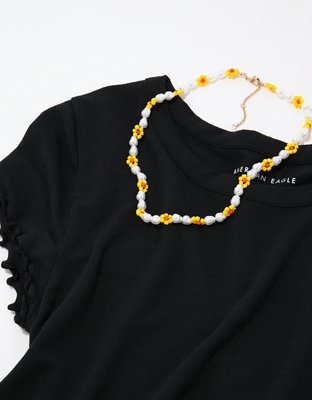 AEO Daisy + Pearl Necklace