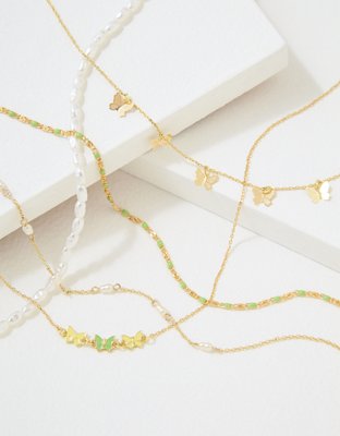 American Eagle AEO Gold Butterfly Necklace 5-Pack — фото 3