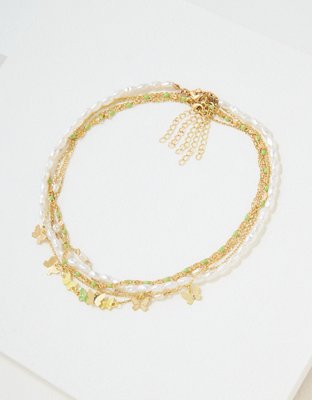 American Eagle AEO Gold Butterfly Necklace 5-Pack — фото 2