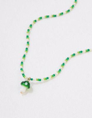 AEO Green Mushroom Necklace